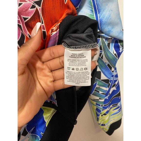 NIKE Floral Multicolor Full Zip Cropped Jacket Size Medium - Picture 5 of 5